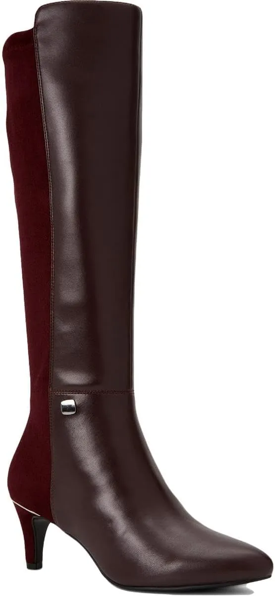 Alfani Womens Hakuu Faux Leather Wide Calf Knee-High Boots