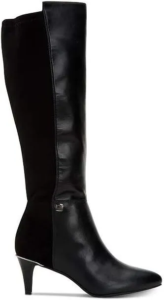 Alfani Womens Hakuu Faux Leather Wide Calf Knee-High Boots