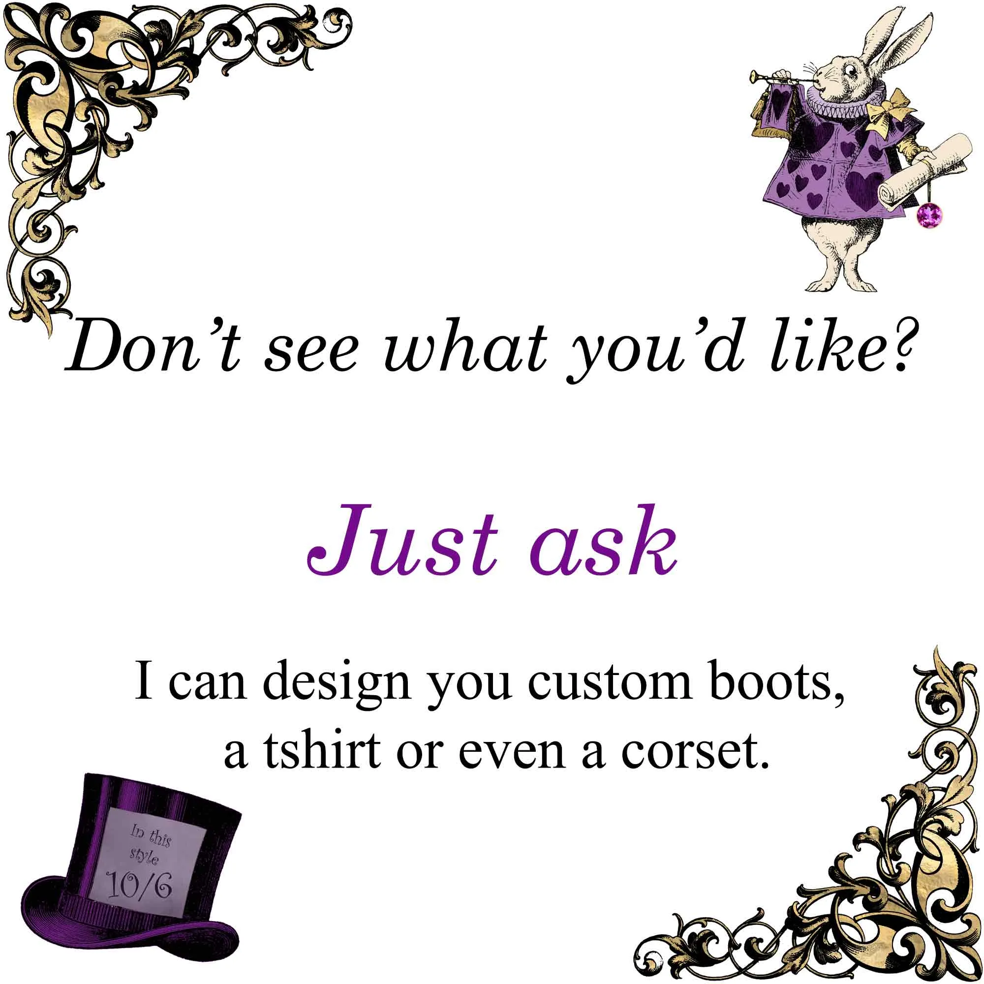 Alice In Wonderland Gothic Purple High Top Sneakers (JPAIWP)
