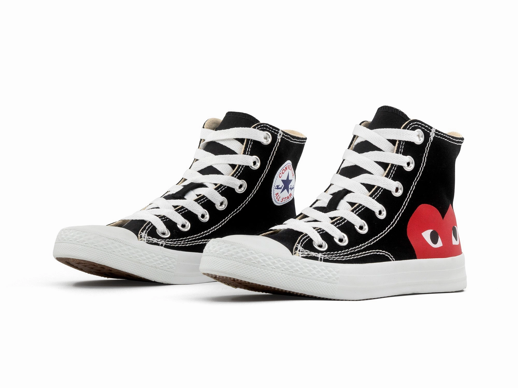 Elastic laces Tenis Cnv Bota Negro Blanco Corazon