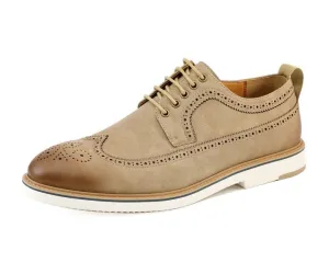 Amali Lian Taupe Hybrid Derby Shoes Men’s Suede