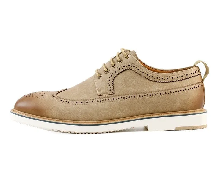 Amali Lian Taupe Hybrid Derby Shoes Men’s Suede