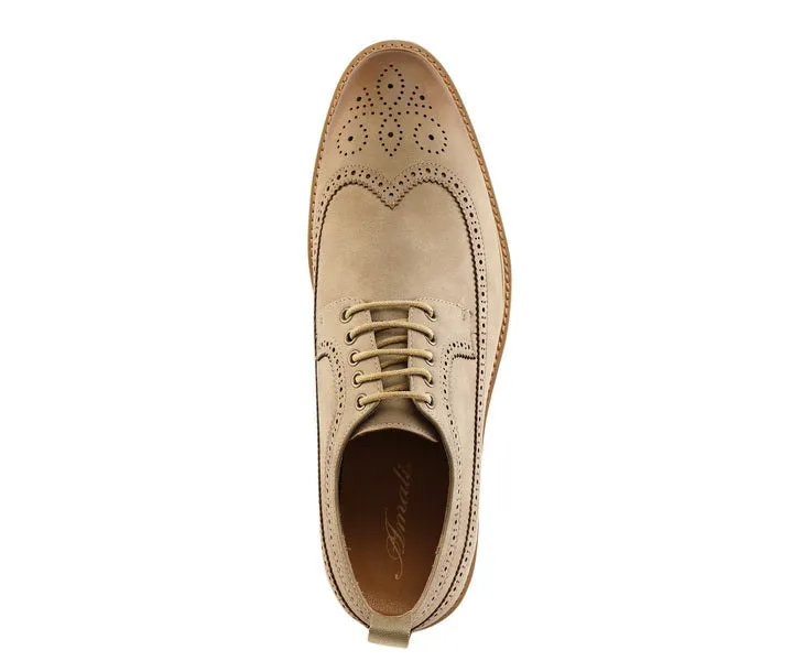 Amali Lian Taupe Hybrid Derby Shoes Men’s Suede