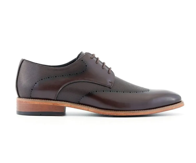 Amali Shoes Luke Wingtip Derby Men’s Brown Pu Leather