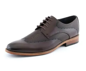 Amali Shoes Luke Wingtip Derby Men’s Brown Pu Leather