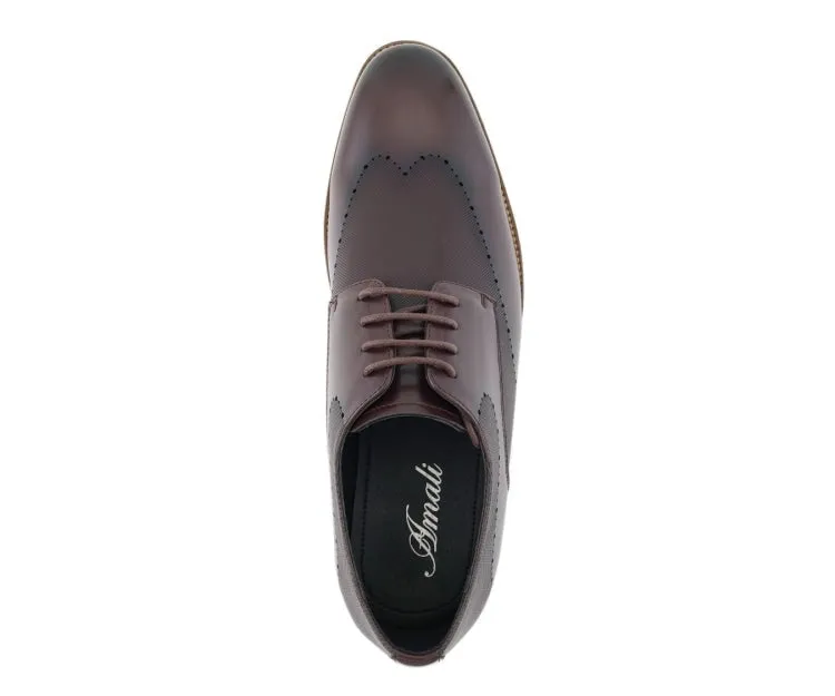 Amali Shoes Luke Wingtip Derby Men’s Brown Pu Leather