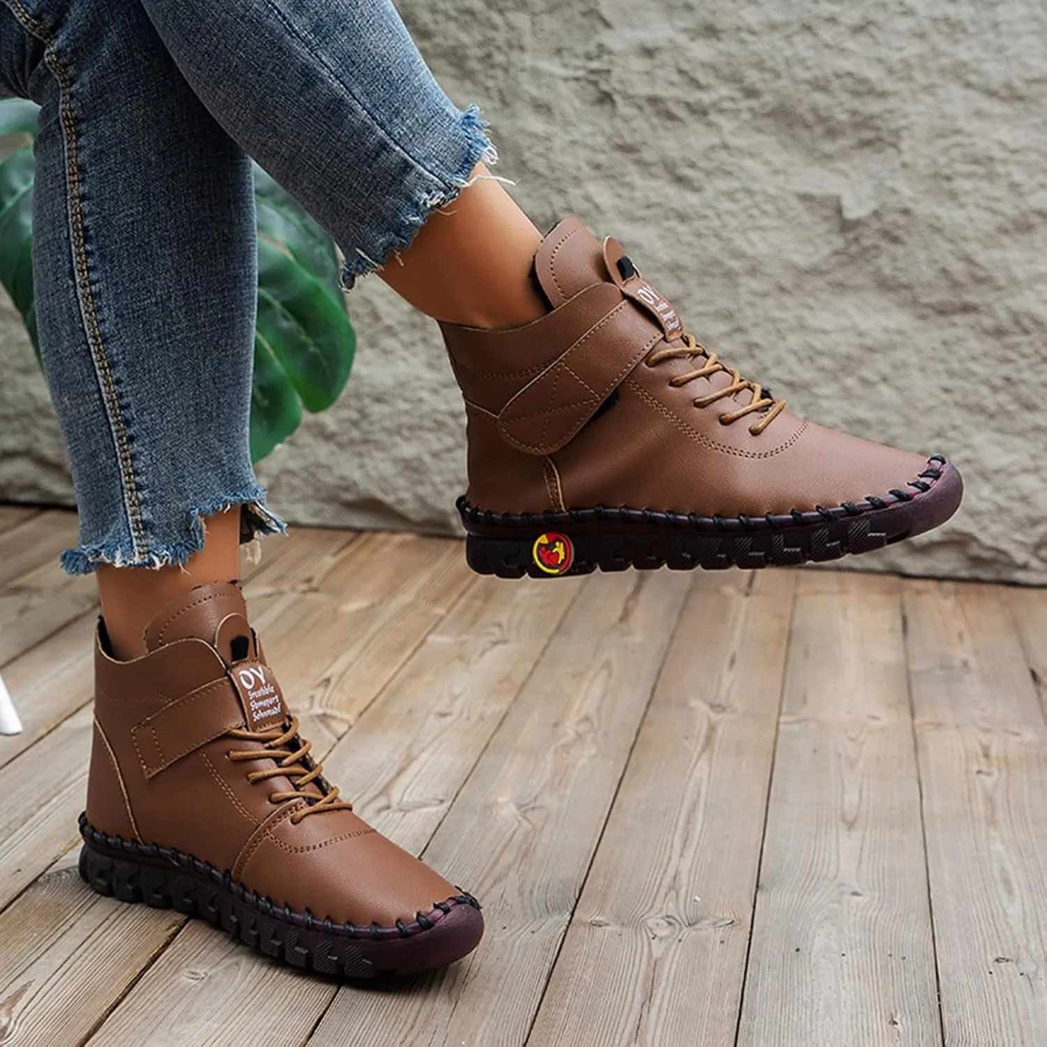 AMDBEL Boots for Women Fashion Dressy, Womens Snow Boots Winter Lace Up Plush Warm Warm Fur Lined Booties Short Ankle Boots