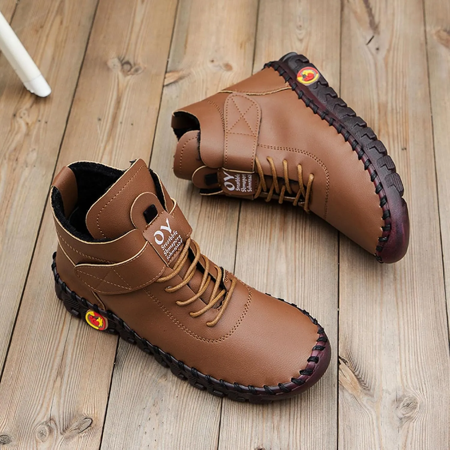 AMDBEL Boots for Women Fashion Dressy, Womens Snow Boots Winter Lace Up Plush Warm Warm Fur Lined Booties Short Ankle Boots