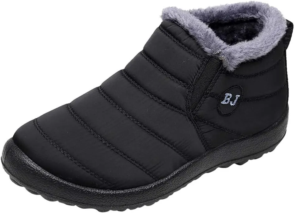 AMDBEL Cowgirl Boots Women, Snow Boots for Women Womens Snow Boots Warm Ankle Bootie Slip On Outdoor Fur Lined Winter Shoe,Boots For Women Fashion Dressy