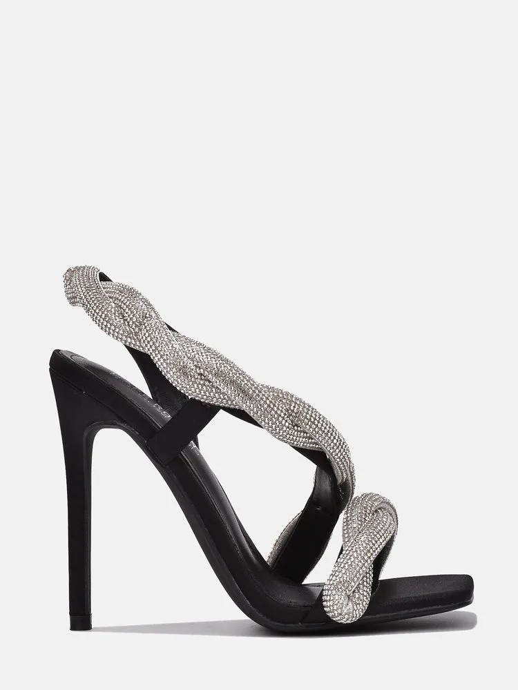 Amozae-Rhinestone Wrap Ankle Stiletto Heels