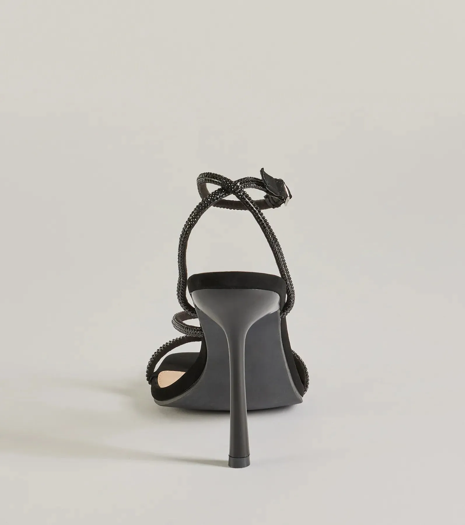 Amped Up Glam Rhinestone Strappy Stiletto Heels