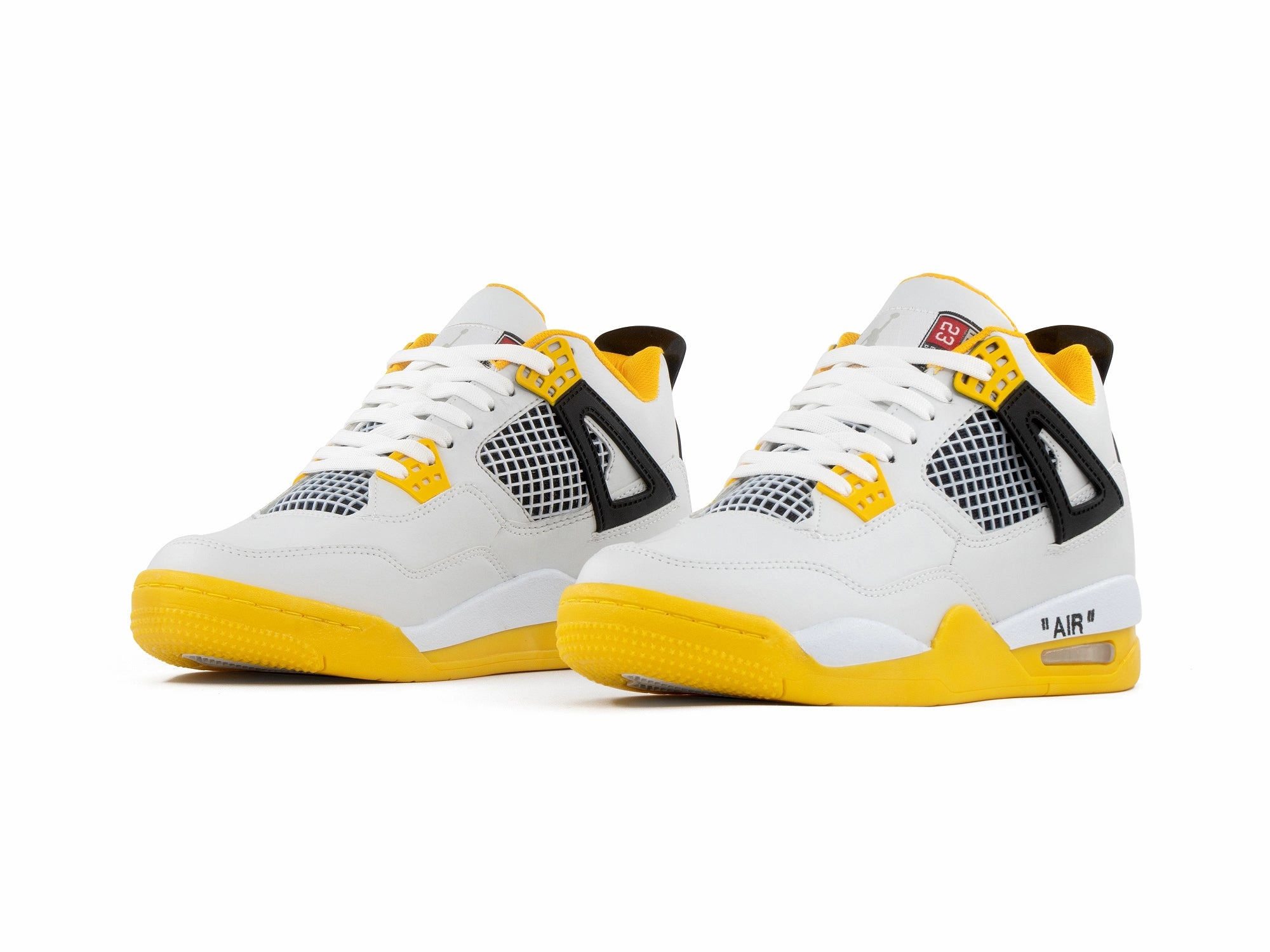 Tenis Retro 4 Blanco Gris Amarillo responsive - sole - technology - reactivity shoes