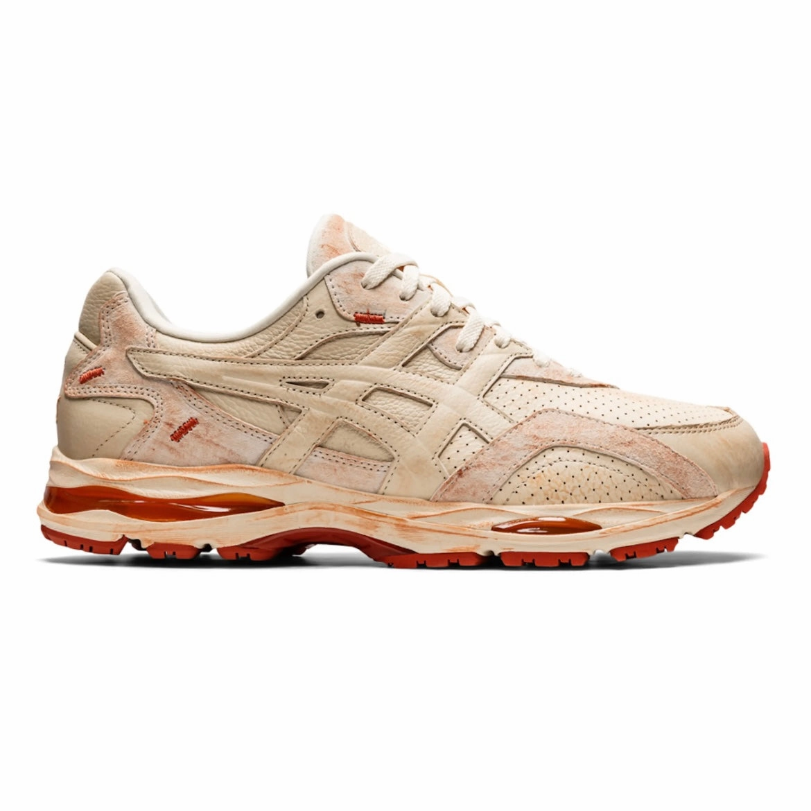 ASICS Gel-MC Plus Denim Tears Red Clay Cream Wide fit running in a dam area shoes