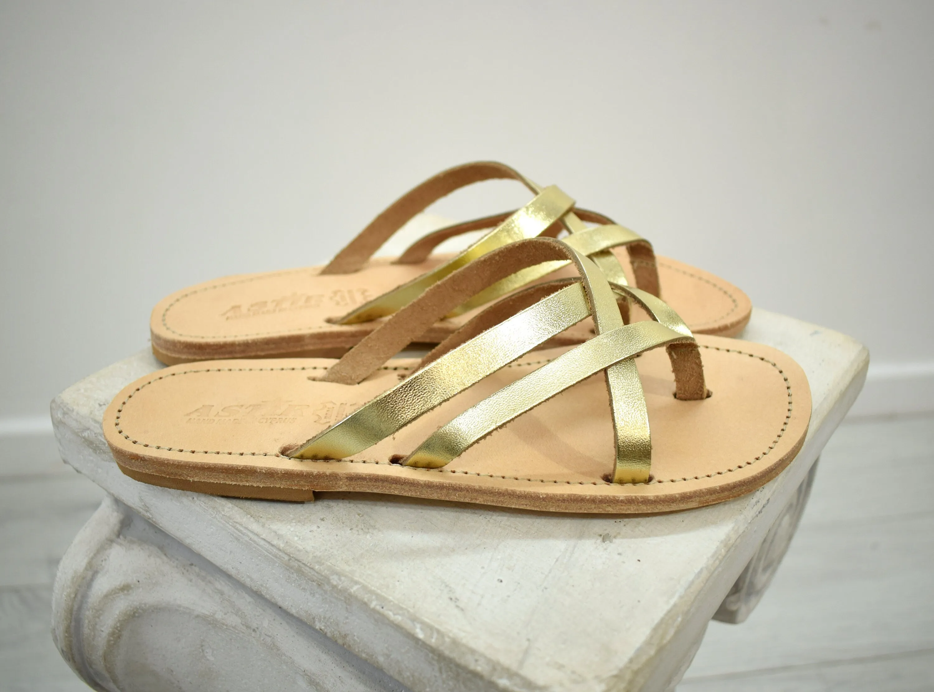 Ancient grecian leather sandals, Greek leather sandals, roman sandals, womens leather sandals, Metal gold sandals,leather sandals CORALIE