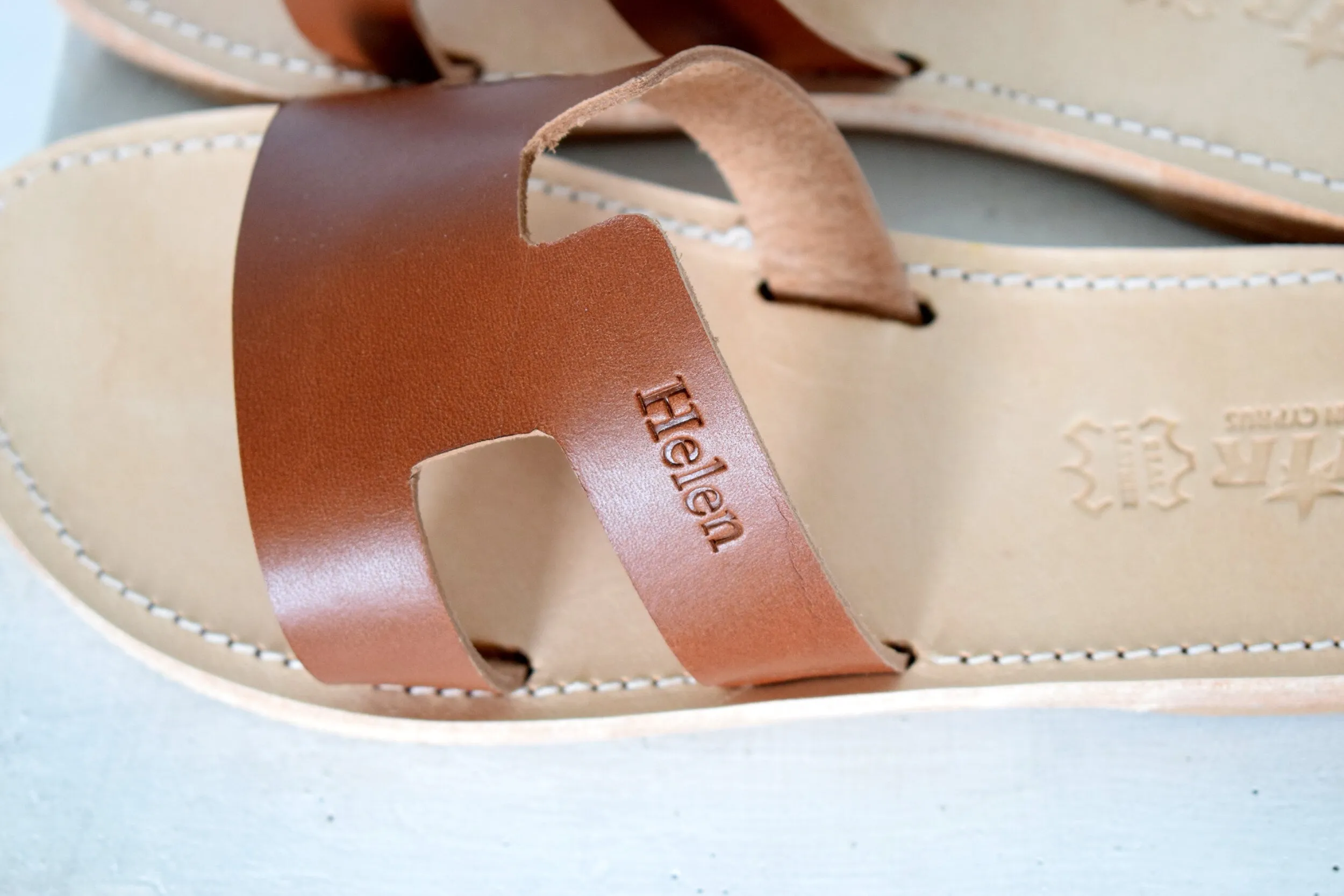 Ancient Greek leather sandals, Personilised sandals, Slides sandals, Monogram Sandals, Women sandals, Leather Sandals, Slip on, ANESIS