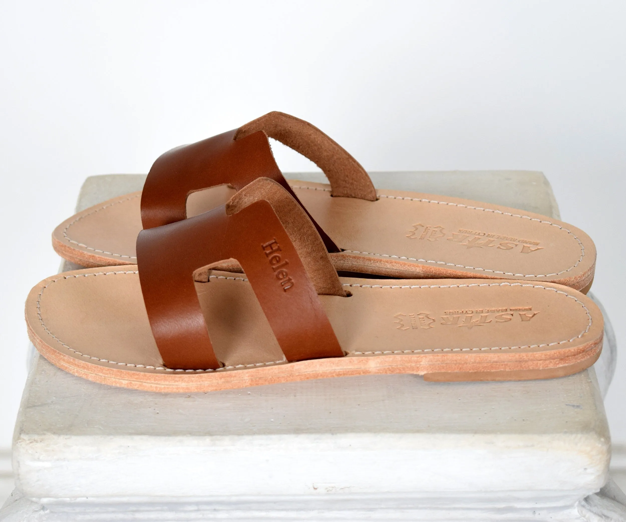 Ancient Greek leather sandals, Personilised sandals, Slides sandals, Monogram Sandals, Women sandals, Leather Sandals, Slip on, ANESIS