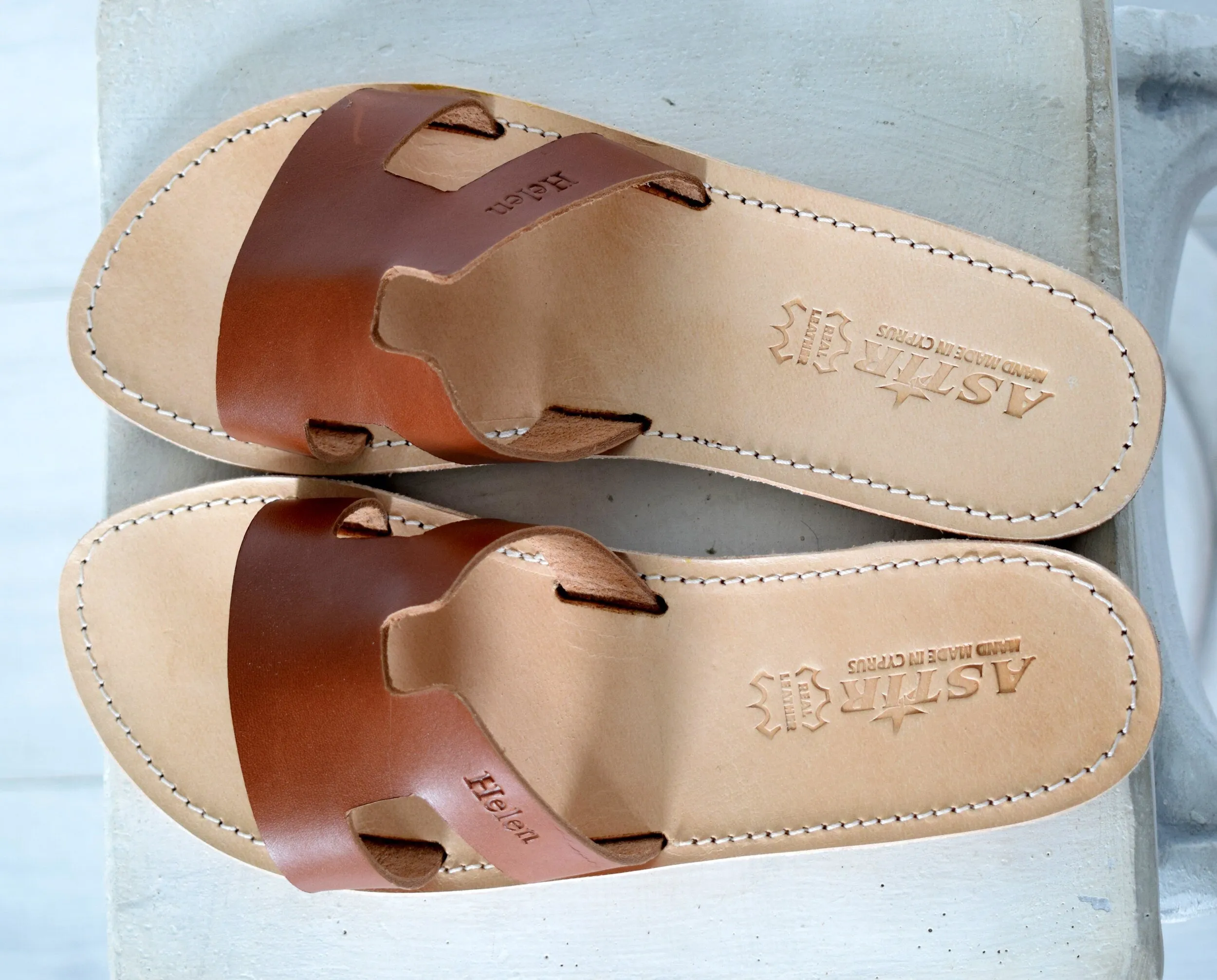 Ancient Greek leather sandals, Personilised sandals, Slides sandals, Monogram Sandals, Women sandals, Leather Sandals, Slip on, ANESIS