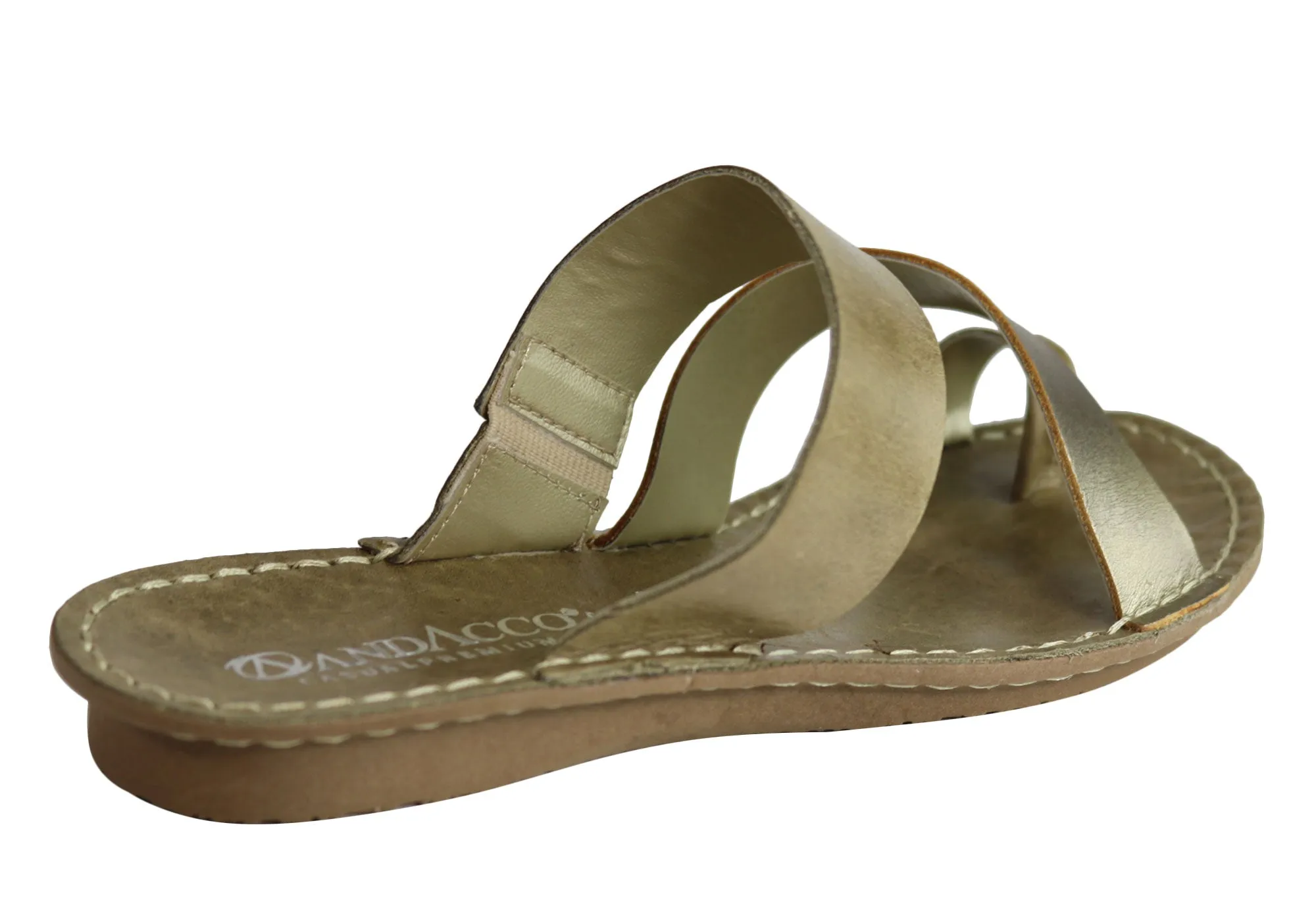 Andacco Felica Womens Comfort Leather Thongs Sandals Made In Brazil