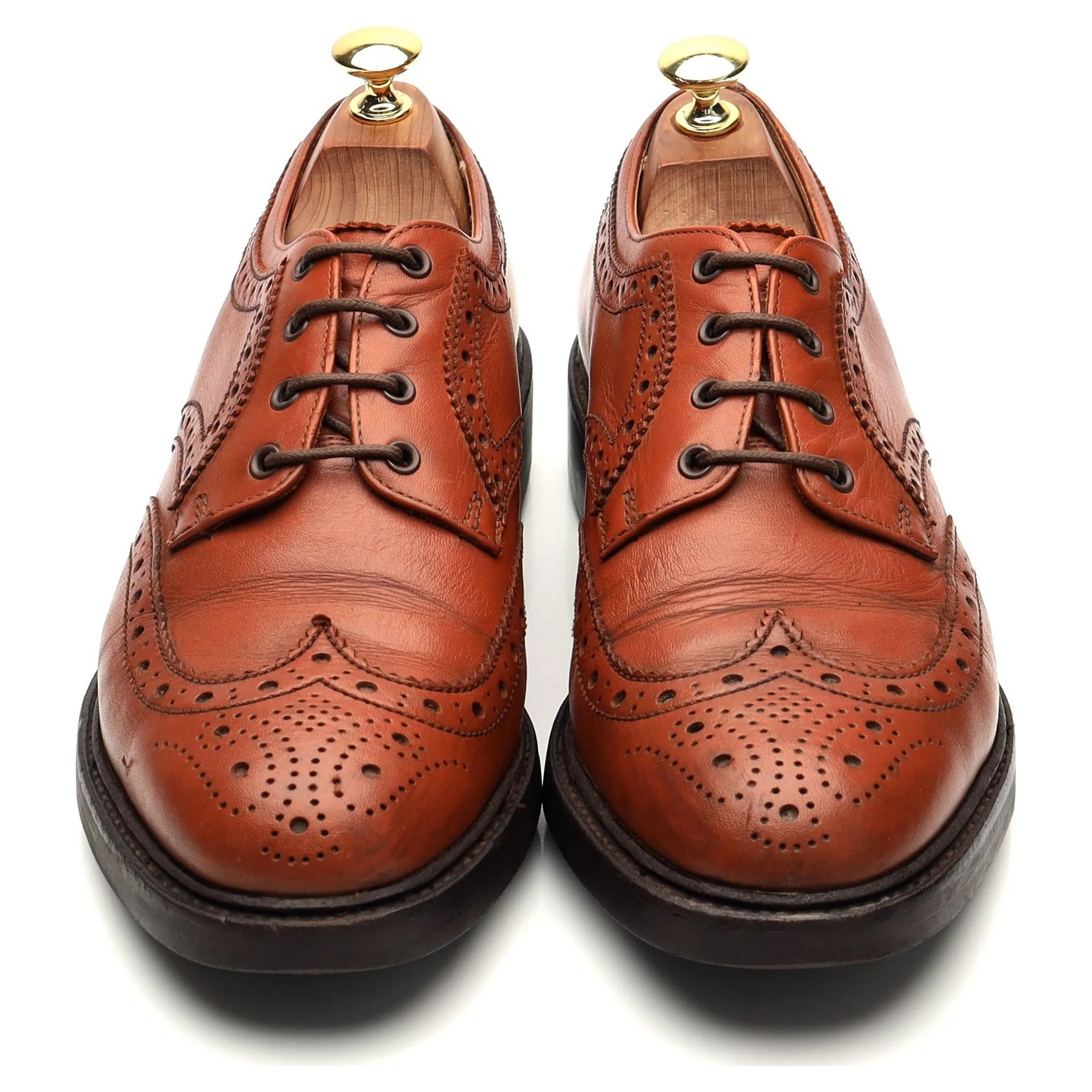 'Angus' Tan Brown Leather Derby Brogues UK 8 EX