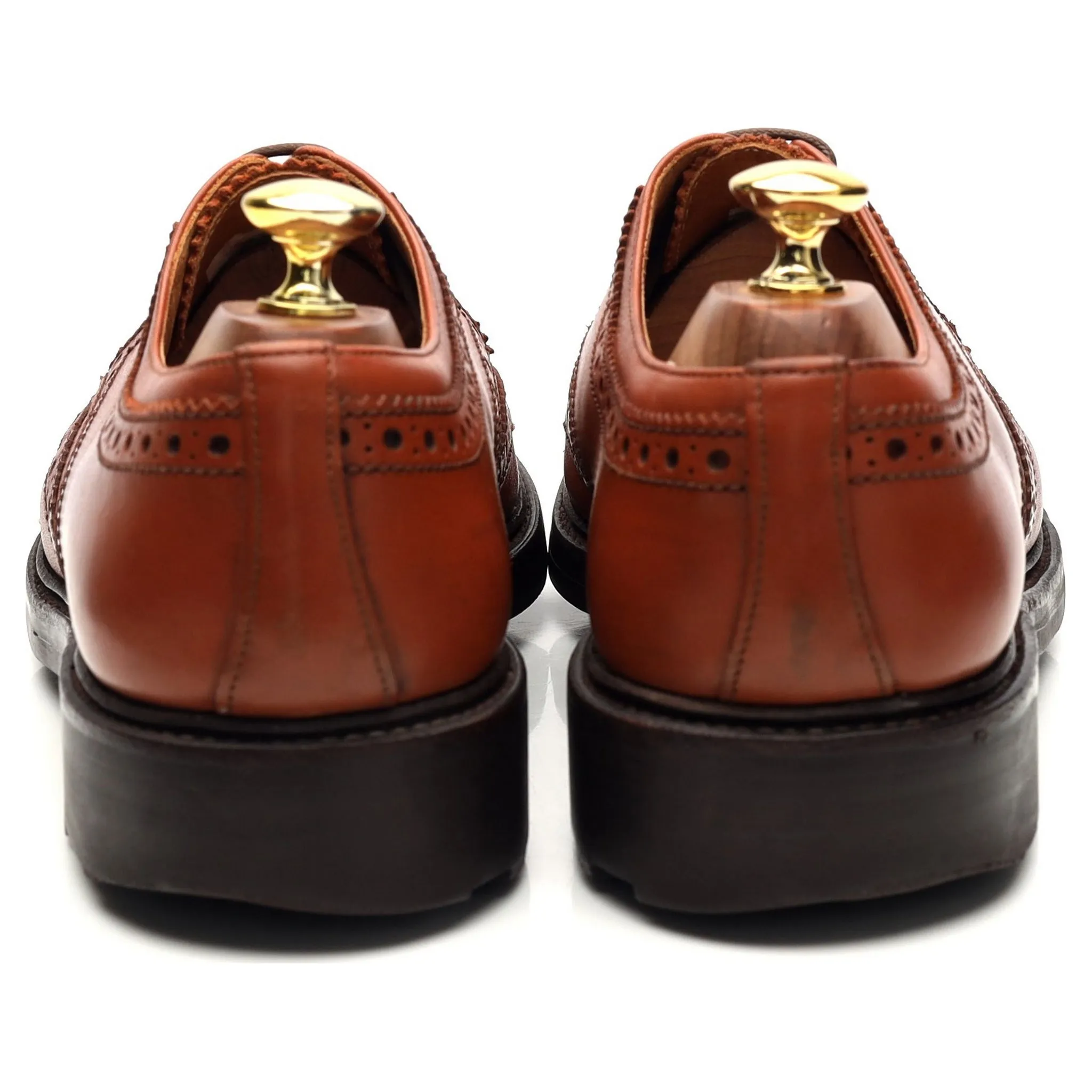 'Angus' Tan Brown Leather Derby Brogues UK 8 EX