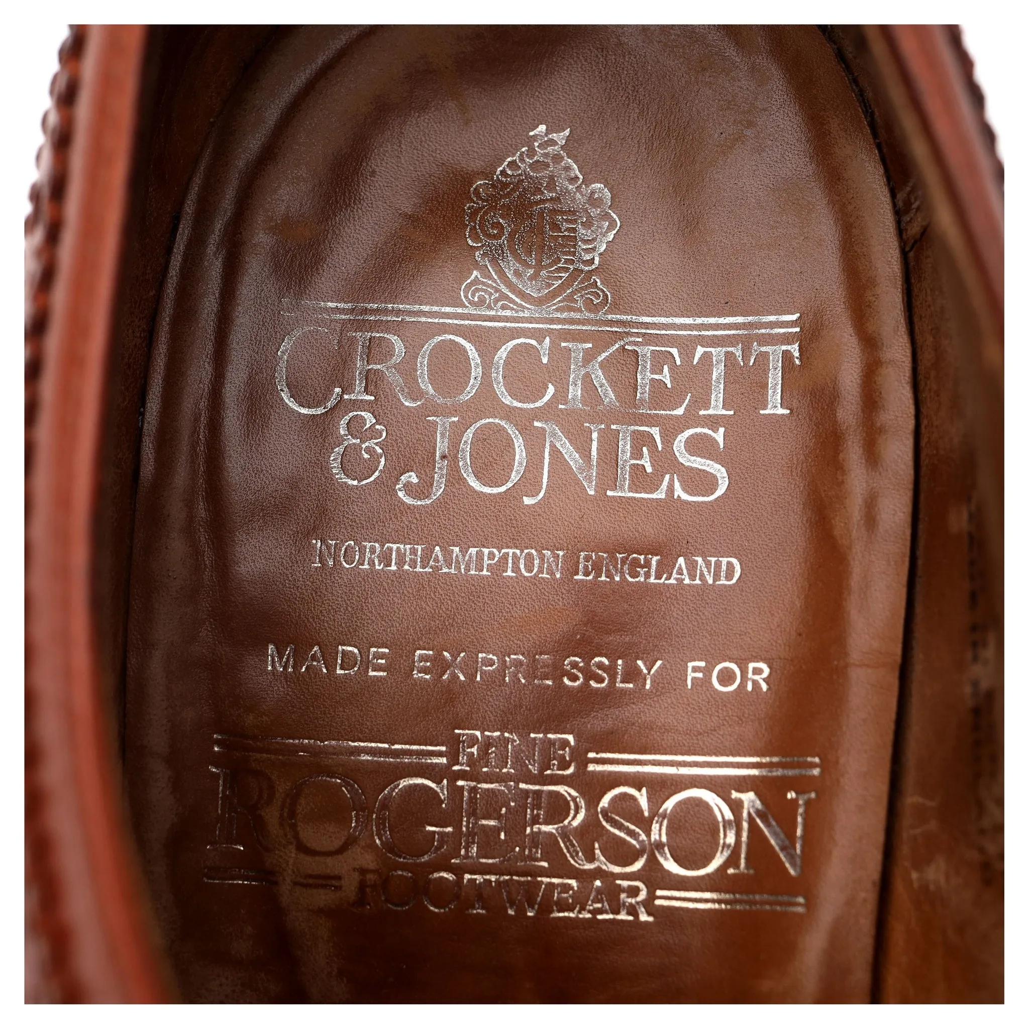'Angus' Tan Brown Leather Derby Brogues UK 8 EX