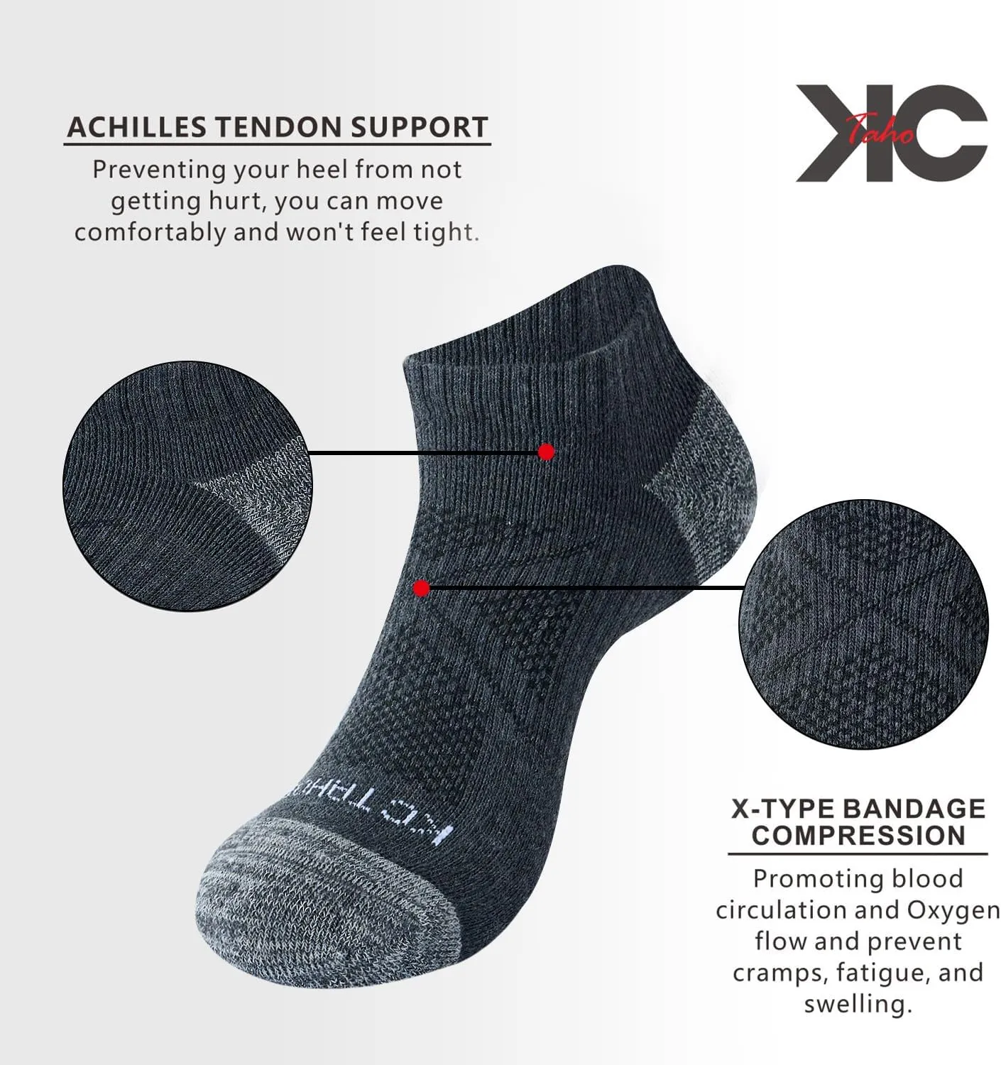 Anti-odor Low Cut Ankle Socks For Men & Women (4 Pairs) Cushioned Arch Support Socks