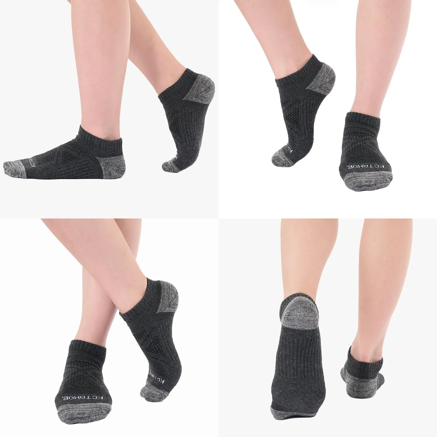 Anti-odor Low Cut Ankle Socks For Men & Women (4 Pairs) Cushioned Arch Support Socks