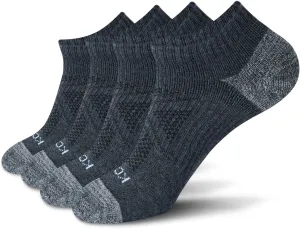 Anti-odor Low Cut Ankle Socks For Men & Women (4 Pairs) Cushioned Arch Support Socks