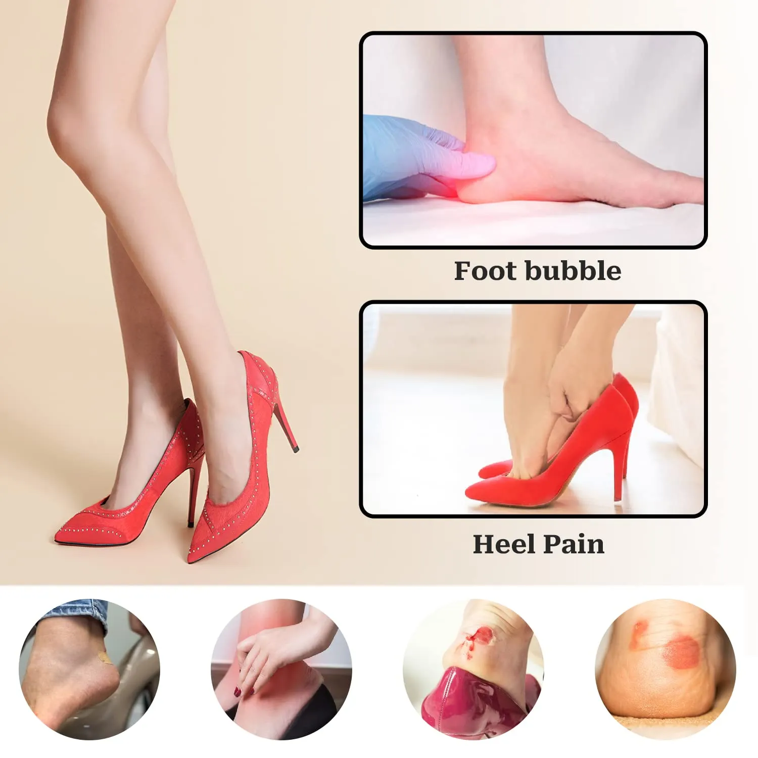 Anti-Slip Heel Grips Liner Cushions Inserts for Women Men Shoes,Heel Pads for Shoes Too Big Womens Mens,Prevent Heel Slipping,Improved Shoe Fit (2Pairs)