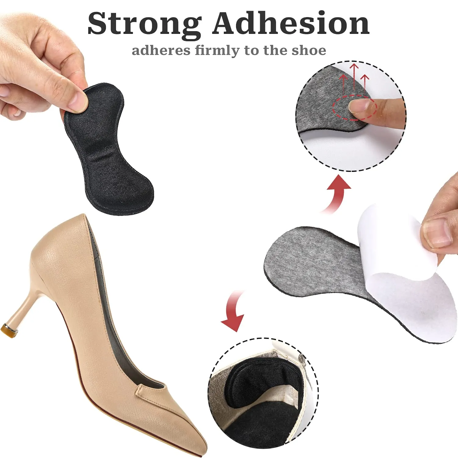 Anti-Slip Heel Grips Liner Cushions Inserts for Women Men Shoes,Heel Pads for Shoes Too Big Womens Mens,Prevent Heel Slipping,Improved Shoe Fit (2Pairs)