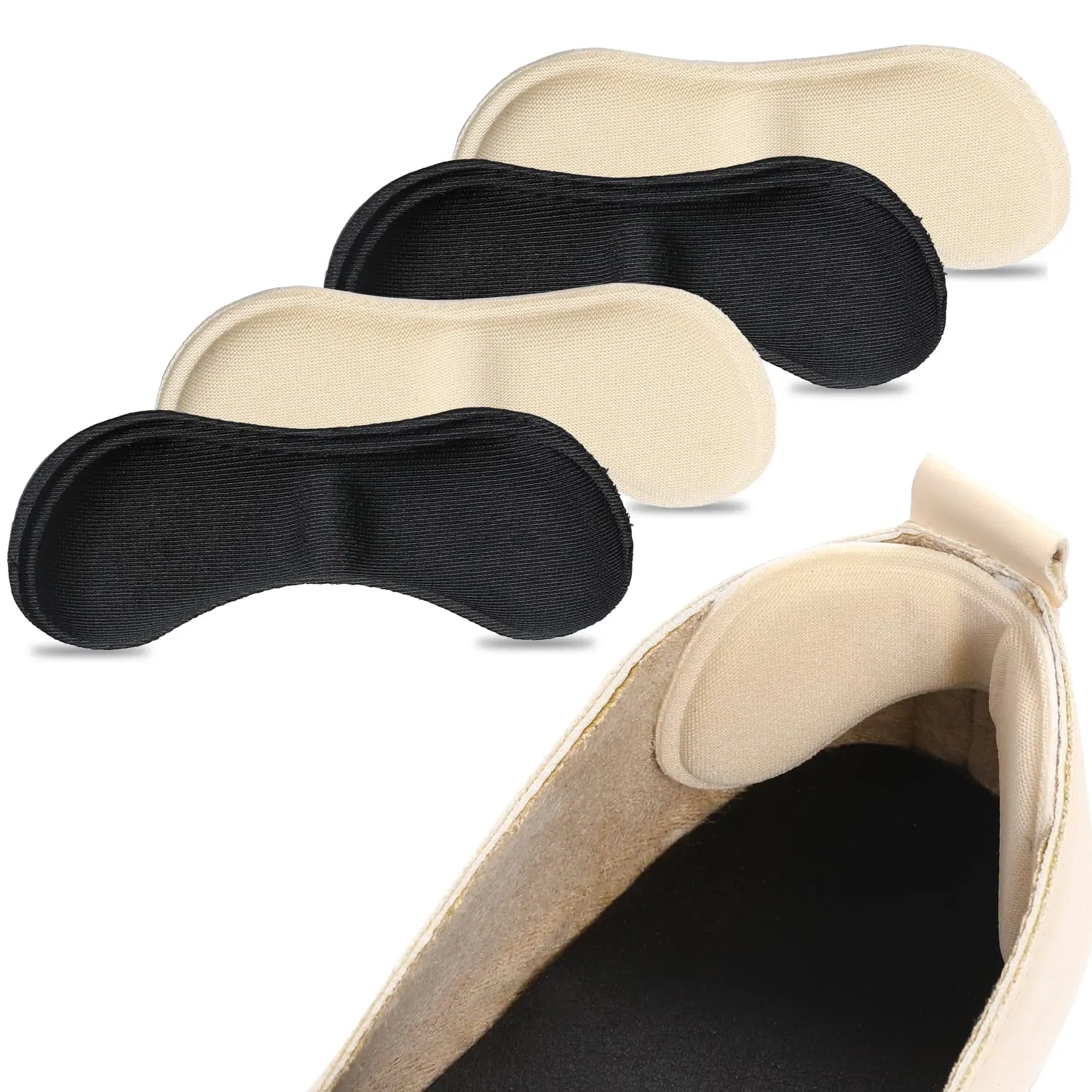 Anti-Slip Heel Grips Liner Cushions Inserts for Women Men Shoes,Heel Pads for Shoes Too Big Womens Mens,Prevent Heel Slipping,Improved Shoe Fit (2Pairs)
