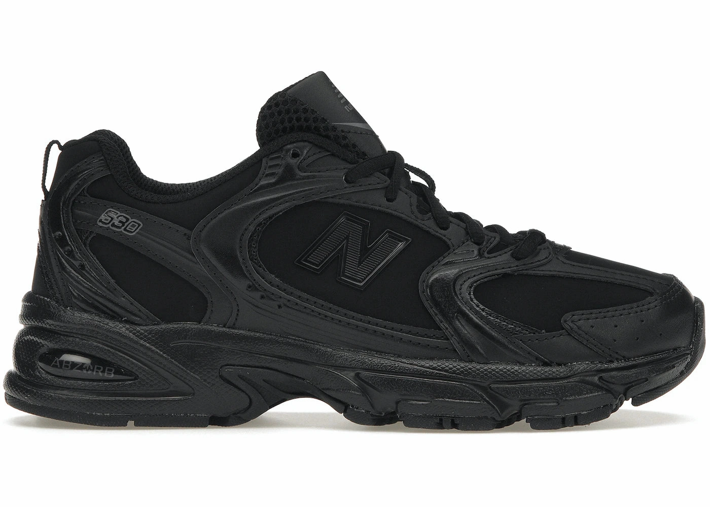 New Balance 530 Triple Black Leather Vertical Flex