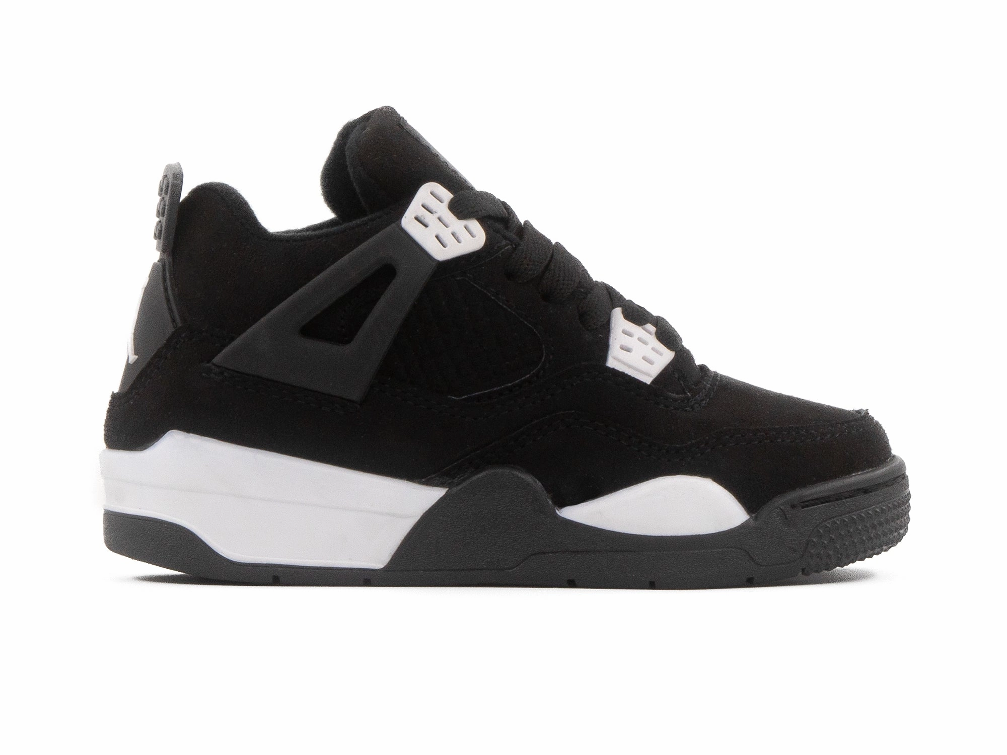 arch - support shoe details tennis player shoes Tenis Retro 4 Negro Blanco Ni?o