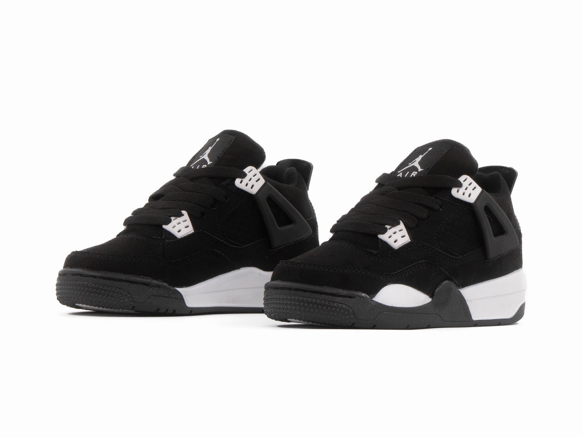 Tenis Retro 4 Negro Blanco Ni?o Lace Up Style