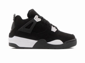 Tenis Retro 4 Negro Blanco Ni?o easy to put on kids' sports shoes