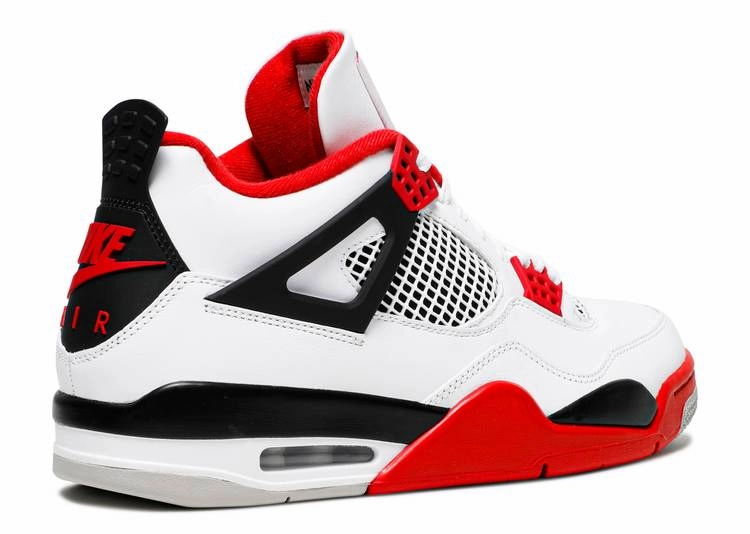 plain - design shoes running in a composite bridge area shoes Jordan 4 Retro Fire Red (2020)