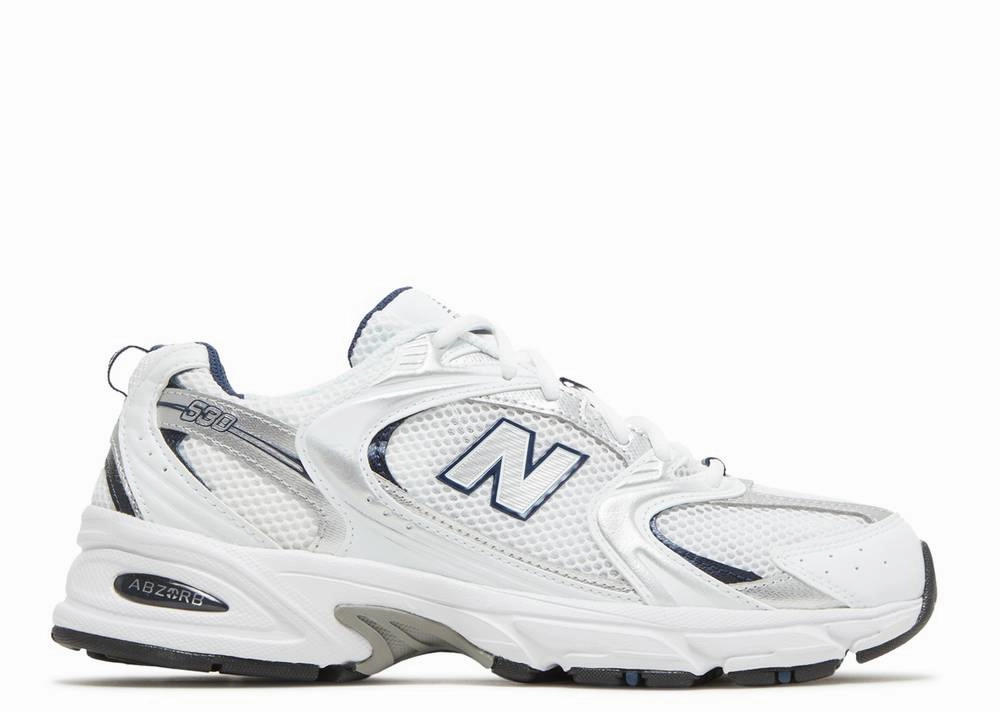 New Balance 530 White Silver Navy Non Marking Tread
