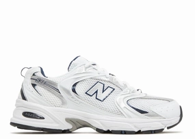 New Balance 530 White Silver Navy Knit Upper Iconic support