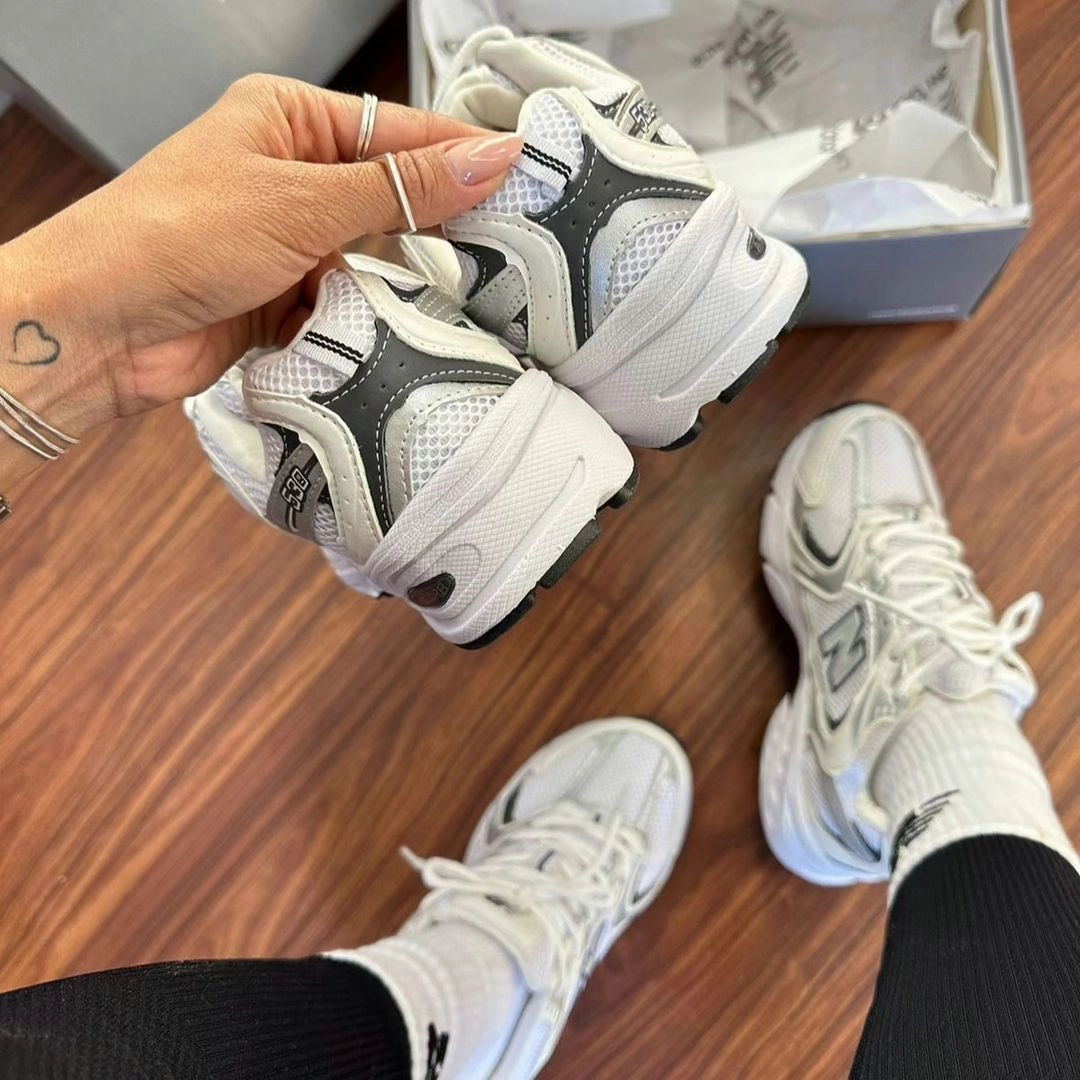 TPU sole Step Ready New Balance 530 White Silver Navy