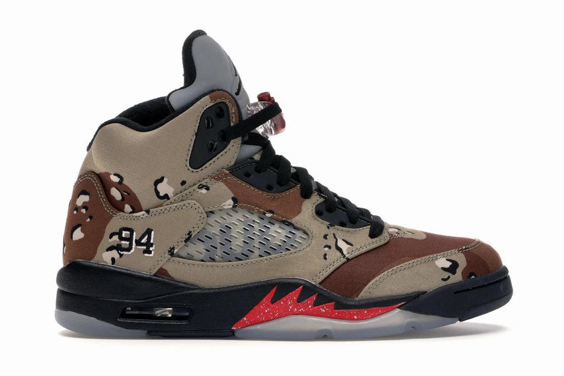 running speed improvement high - heeled shoes Jordan 5 Retro Supreme Desert Camo (Preowned Size 12)