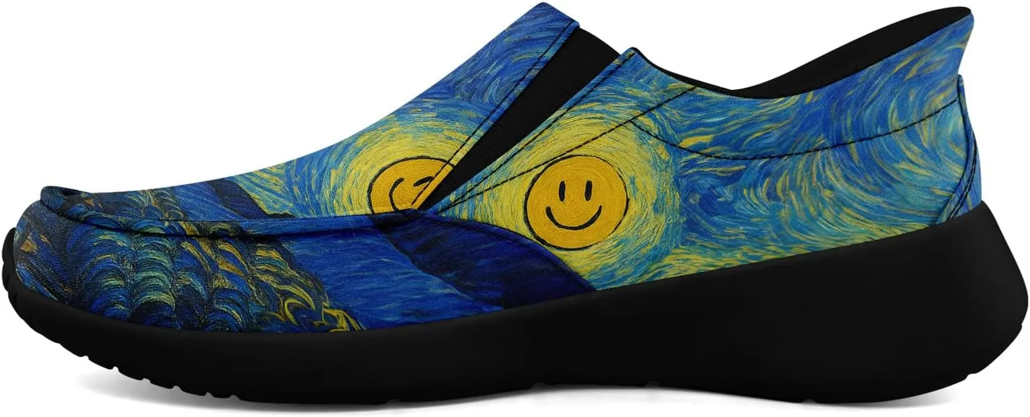 Artistic Canvas Slip-On Sneakers for Men Women Stylish Lightweight Breathable Easy to Wear Trendy Design Casual Wear Shoes