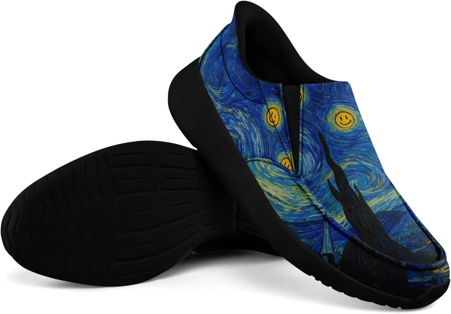 Artistic Canvas Slip-On Sneakers for Men Women Stylish Lightweight Breathable Easy to Wear Trendy Design Casual Wear Shoes