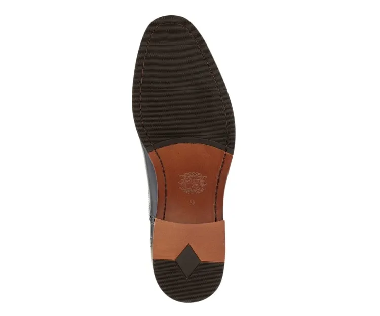 Asher Green Ag416 Men's Black Genuine Leather Monk Strap