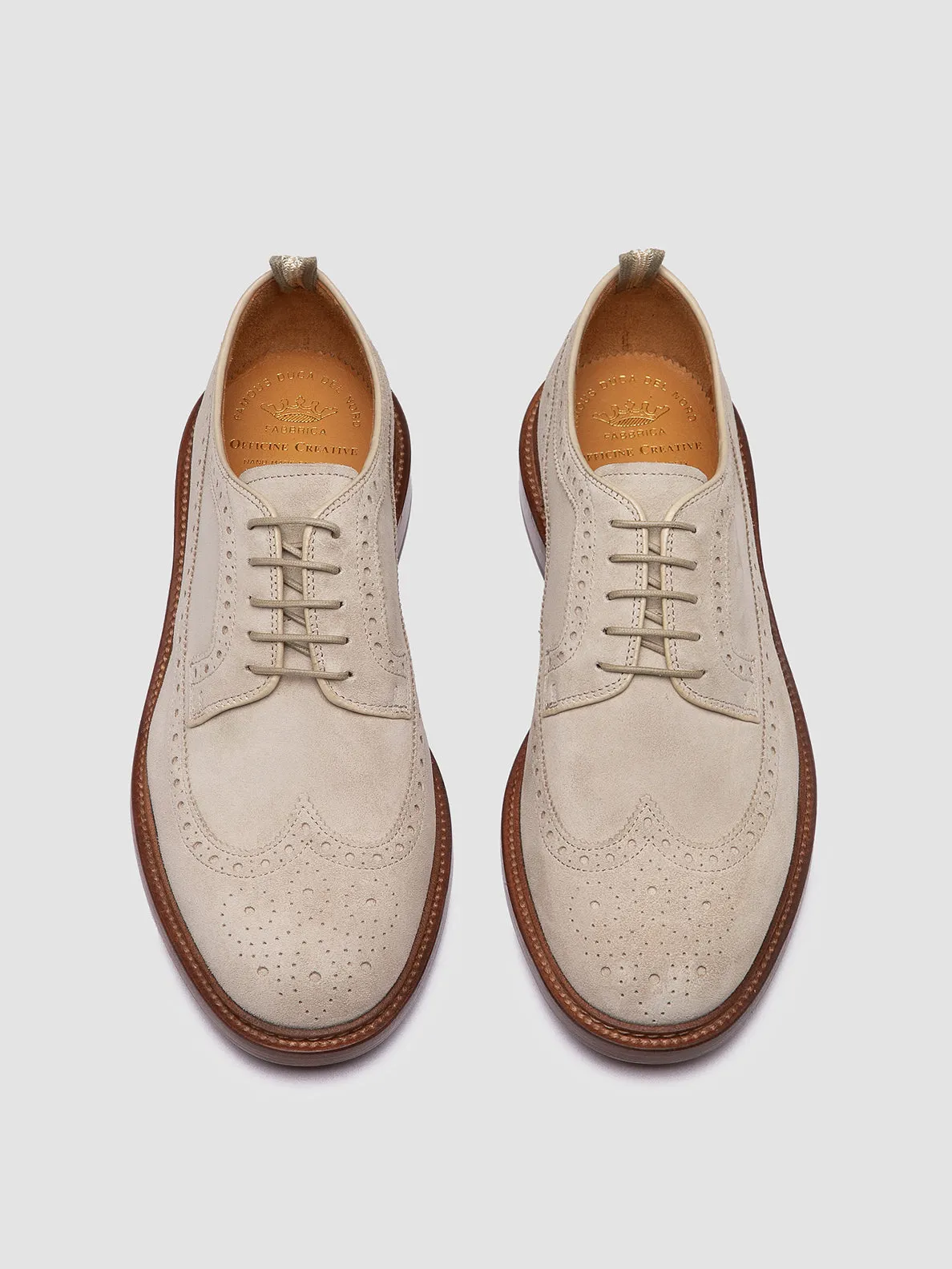 ASTON 003 - Ivory Suede Derby Shoes