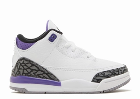 Jordan 3 Retro Dark Iris TD running in a prairie area shoes