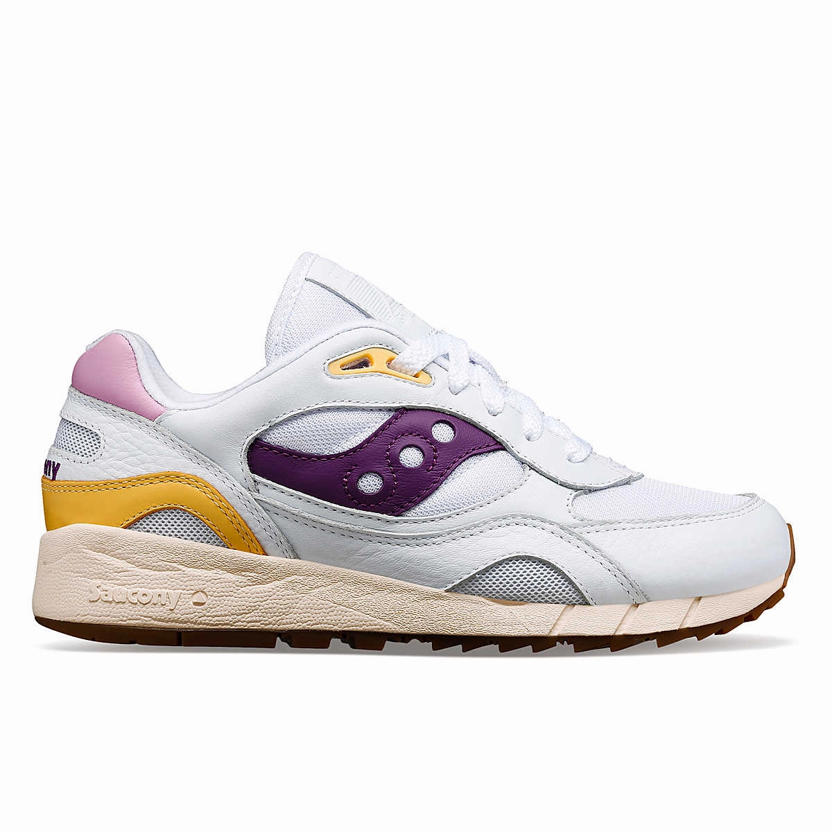 Women's Saucony Shadow 6000 PRM 'White/Purple' maximalist - running - shoes shock - absorbing sole shoes