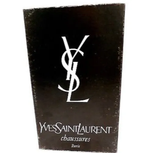 Authentic YSL Slingback Black Patent Leather High Heels Shoes 9.5 N Original Box