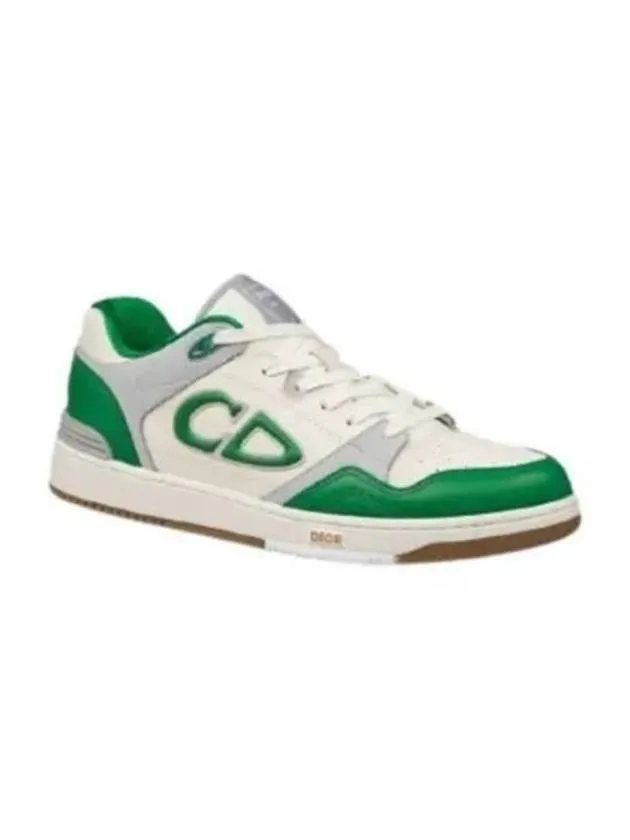 B57 Cream Smooth Calfskin Low Top Sneakers Green