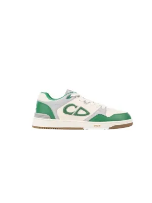 B57 Cream Smooth Calfskin Low Top Sneakers Green