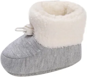 Baby Girls Boys Cozy Fleece Booties Cozy Fleece Newborn Baby Booties Soft Sole Toddler Newborn Walking Crib Shoes